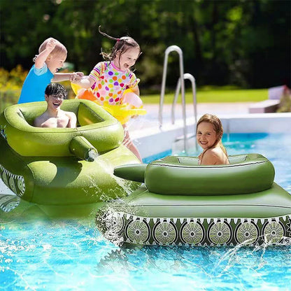 PVC inflatable tank water spray truck  water battle  water spray toy   pool water play   water gun  floating row