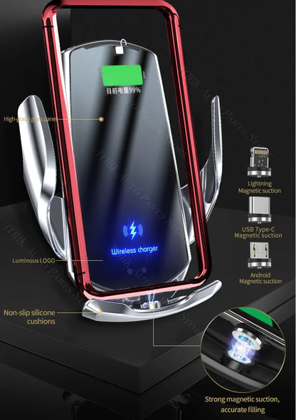 For Mercedes Benz CLA 200 2013-2019 Car Phone Holder 360 Rotatable Silicone Non-Slip 15W Wireless Charging Cars Accessories