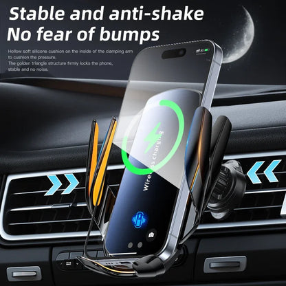 1PC updated car wireless phone holder with wireless charging universal ventilation components 360 ° rotating arm USB connecto