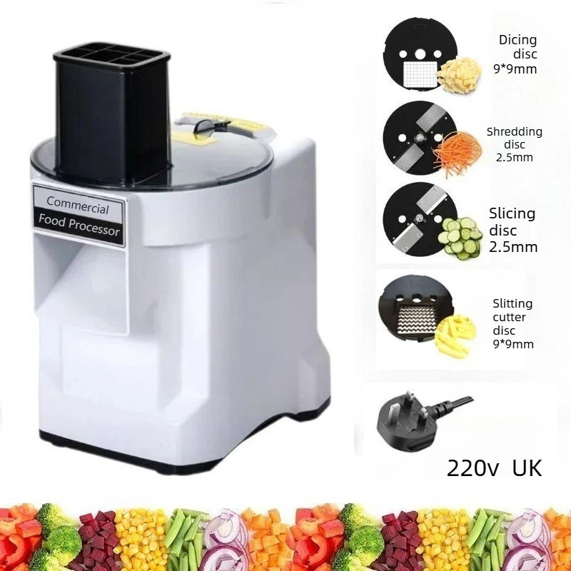 K8600 Commercial Dicing Machine White 3-in-1 Multi-Function Electric Cutter Strips Shreds Slices Dice Radish Potato Vegetables
