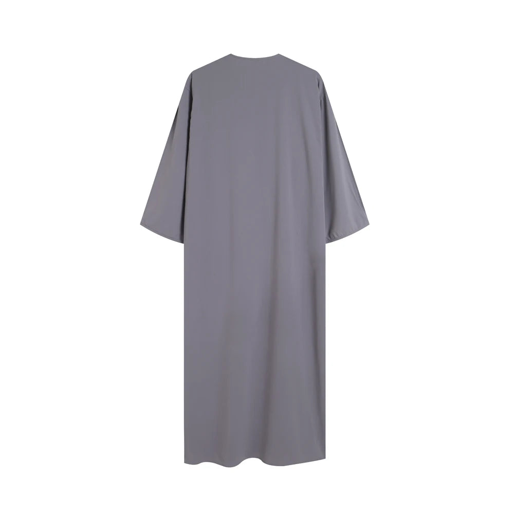 New Summer 2025 Moroccan Robe for Men Hand Embroidered Stripes Loose Breathable Djellaba Abaya Muslim Clothing