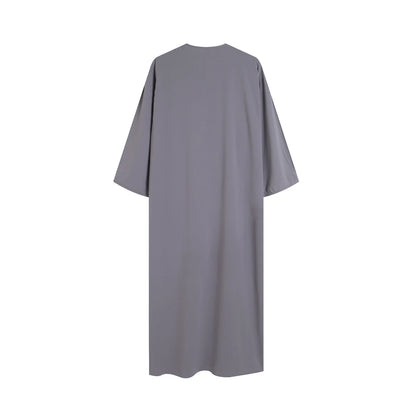 New Summer 2025 Moroccan Robe for Men Hand Embroidered Stripes Loose Breathable Djellaba Abaya Muslim Clothing