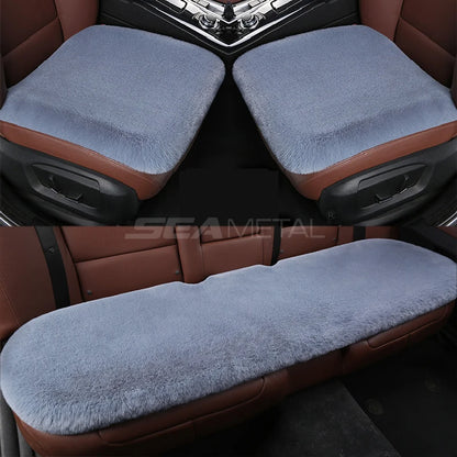 SEAMETAL Short Plush Car Seat Cover Soft Winter Warm Auto Seat Cushion Skin-Friendly Washable Universal Vehicle Chair Protector