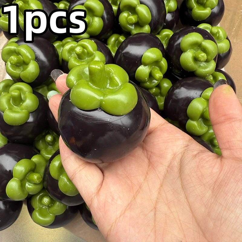 Creative Mangosteen Squishy Fidget Toy Building Block Filling No rebound Squeeze Toy ASMR Sensory Anti Stress Toys for Adults