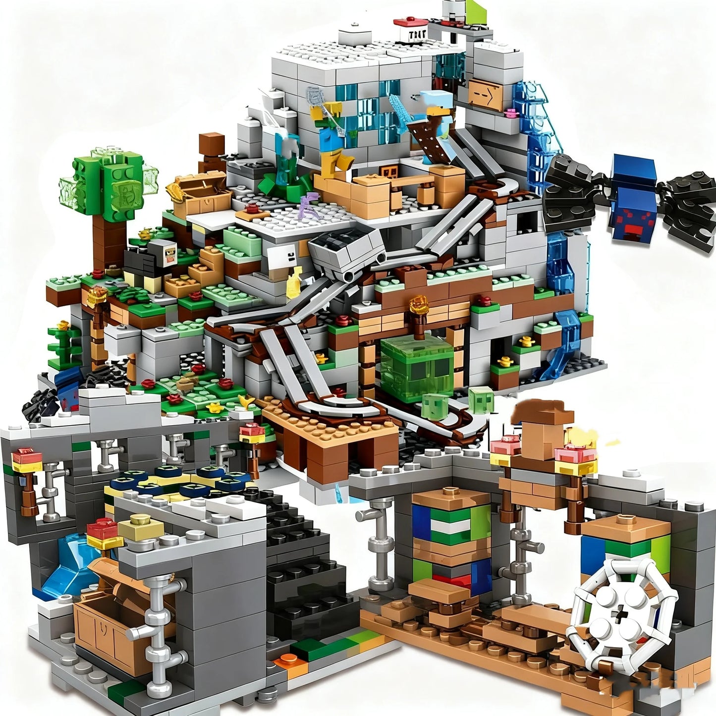 Stackable Construction Blocks Trap Cave & Island Portal Castle Kit, Perfect for Hobbyists, Best Thanksgiving & Birthday Gift