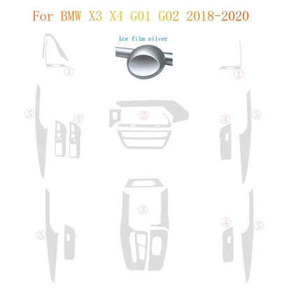 For BMW X3 X4 G01 G02 2018-2020 Interior Central Control Panel Door Handle Carbon Fiber Stickers Decals Car styling Accessorie