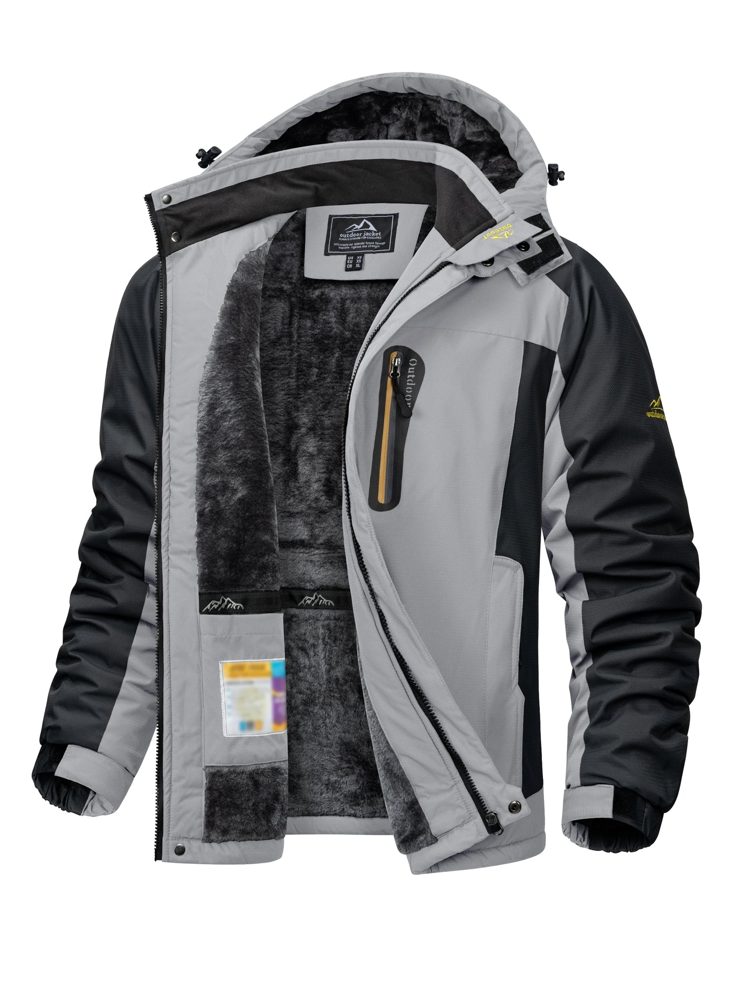 TACVASEN Winter Heavyweight Fleece Lined Parka Waterproof Men Ski Snowboard Jackets Windproof Removable Hoodie Coats Windbreaker