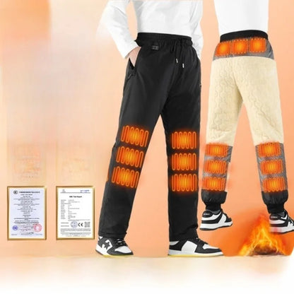 Heated Graphene Fleece Lined Thick Women's Cotton Pants  Thermal Leggings Knee And Ankle Warmers Long Trousers