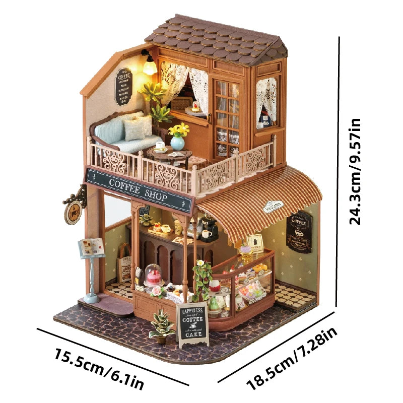 DIY 3D Puzzles Wooden Dollhouse Furniture Light Kit Doll House Casa Miniature Accessories Wooden Toys For Xmas Birthday Gift