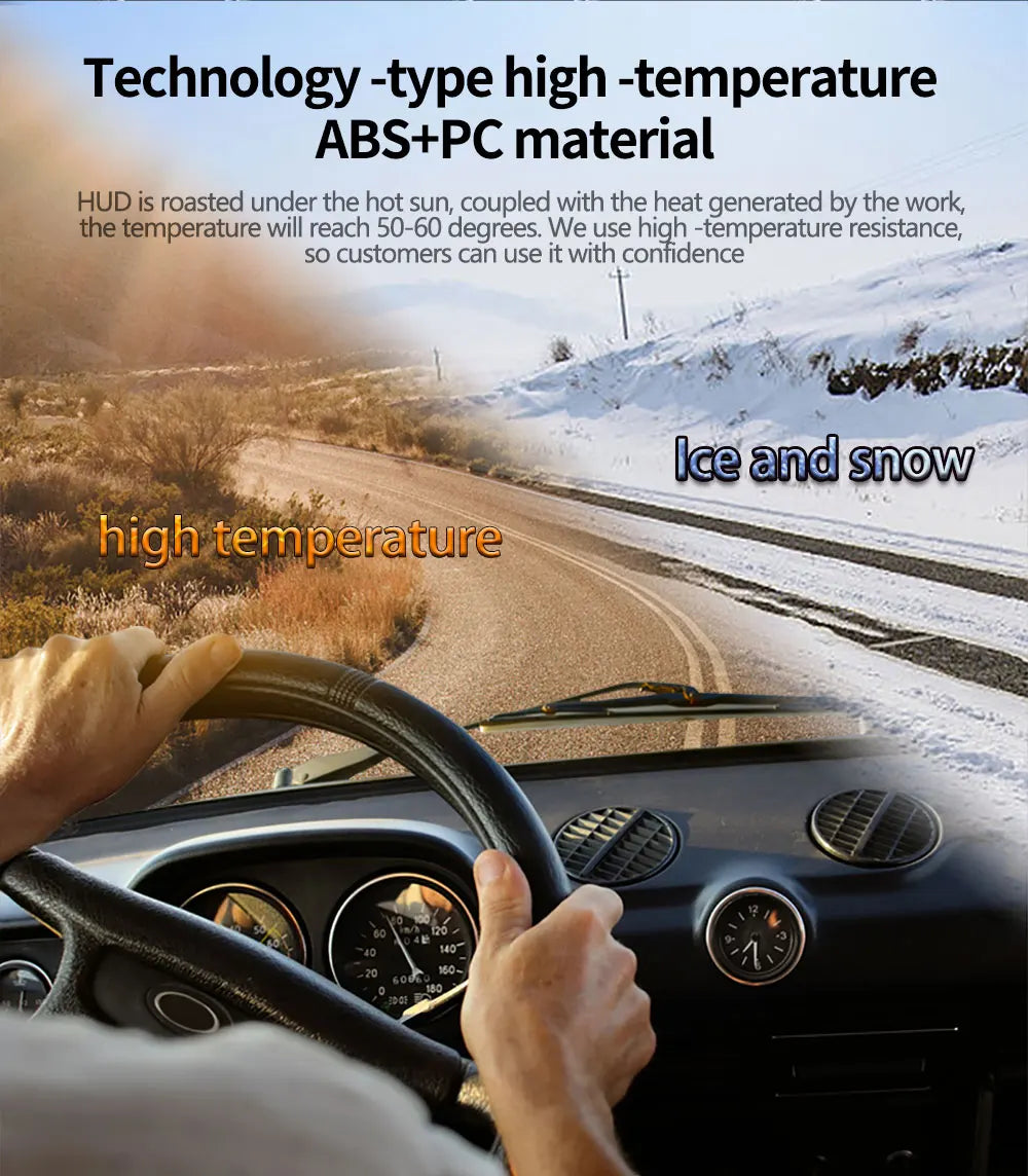 Car M10 Hud Display OBD2 HUD Head Up Display Km/H Speedometer Windshield Projection Overspeed Warning Digital On Board Computer