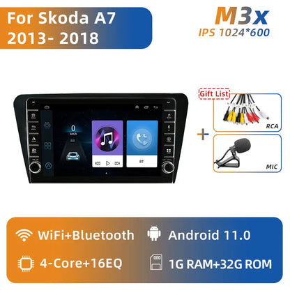 Jundof 2 Din Android 13 Car Radio For Skoda Octavia 3 A7 2013-2018 Multimedia Video Player 4G WiFi Navigation Carplay Head unit