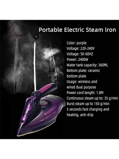 SONAKY 2 In 1 Cordless Steam Iron with Ceramic Soleplate and Variable Steam Function
