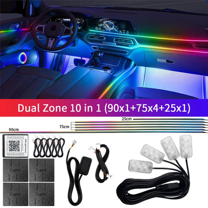 2024 Car Ambient Lights Kits Interior 213 64 Color RGB Symphony Streamer Bluetooth Rainbow Acrylic Strips Atmosphere Lamp By App