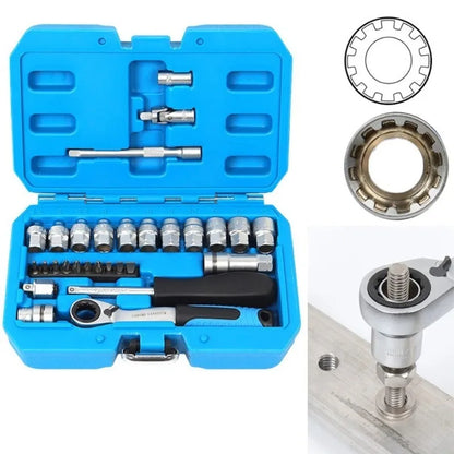 29PCS Ratchet Socket Wrench Kit Car Repair Tool Set 12Point Torque Wrench Combo Automotive Maintenance Tools