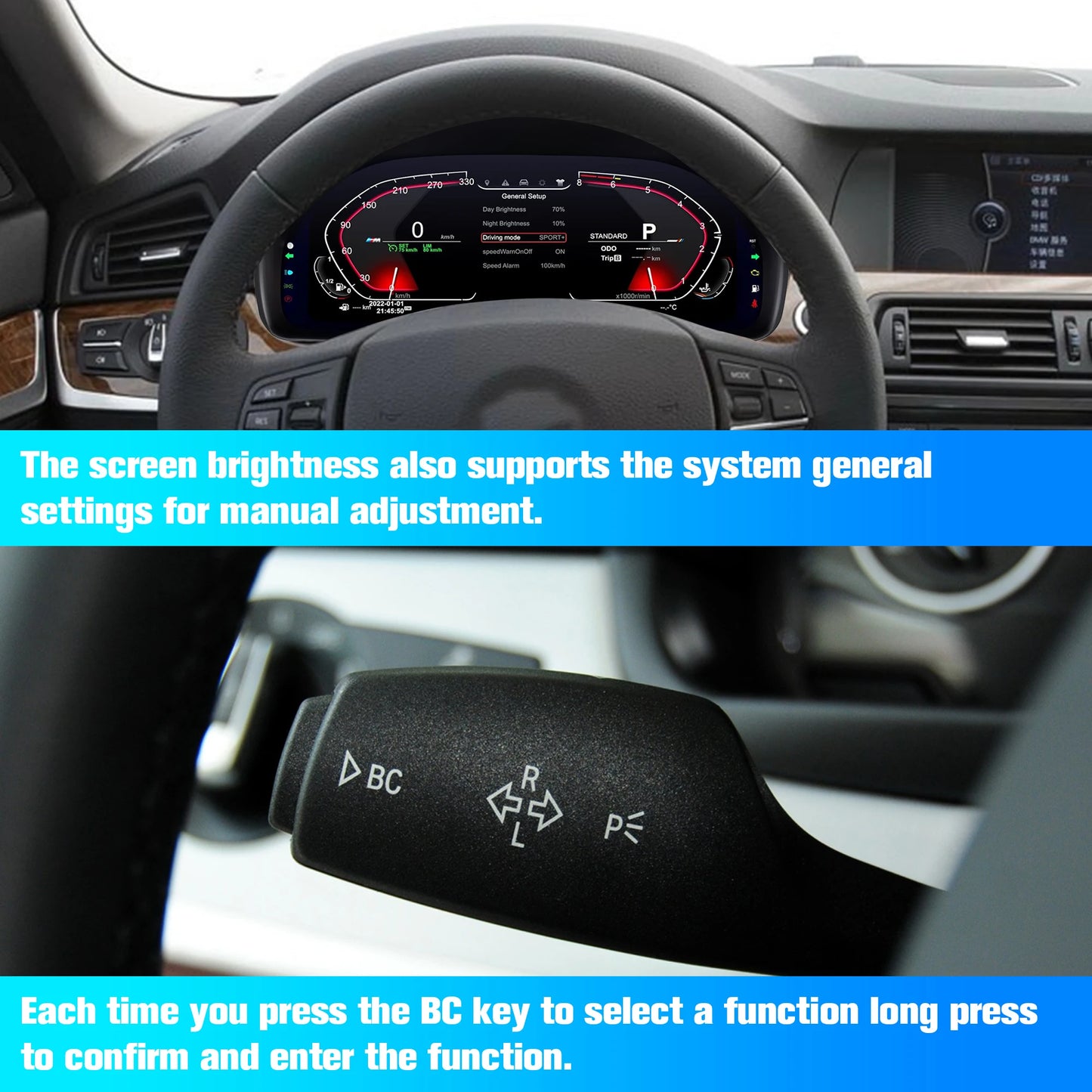 NEW 10 UI Cluster Dashboard For BMW 3 Series M3 E46 1998-2004 speedometer LCD instrument panel digital instrument