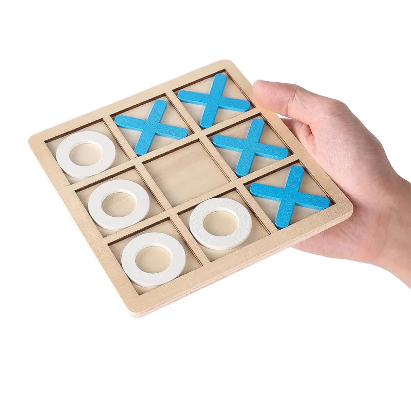 Classical Wooden Tic Tac Toe Game for Kids XO Strategy Board Games IQ Logic Brain Development Toys Educational Gifts