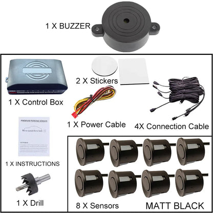 Universal 8 Sensor Parking Kit 22mm 12V Car Truck Buzzer Alarm Reverse Backup Radar Detection System