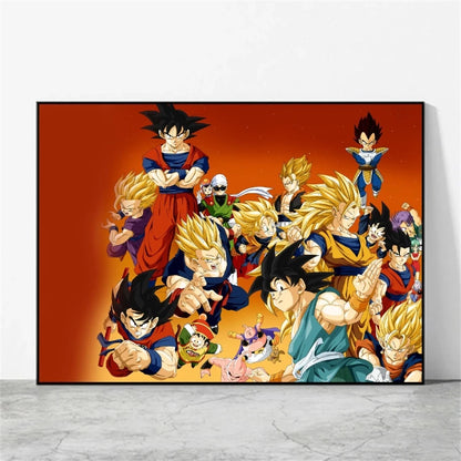 Classic Warm Blood Dragon Ball Posters Anime Pictures Goku Vegeta Son Gohan Wall Art Home Decor Picture Hanging Painting Decor