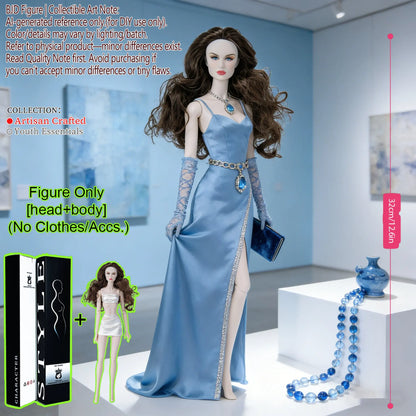 12.6in 1/6 Ball-Jointed BJD/MJD - 12-Joint Posable, Realistic Skin, Collector’s Premium Gift (Figure Only)