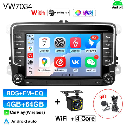 GRANDnavi Android13 Car Radio GPS For VW Volkswagen Skoda Octavia Golf 5 6 Touran Passat B6 Polo Jetta 2Din Multimedia Player
