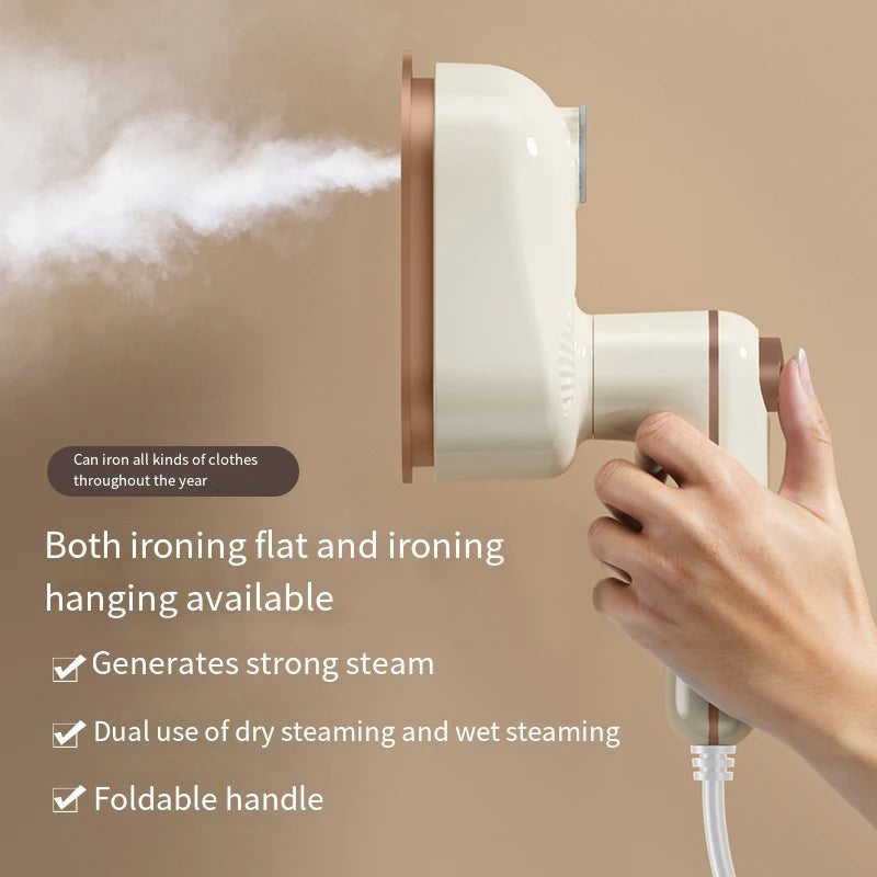 Mini Rotating Electric Travel Iron Dual Steam and Dry Use Portable Water Spray Gentle on Clothes Fast Heating Garment Care Tool