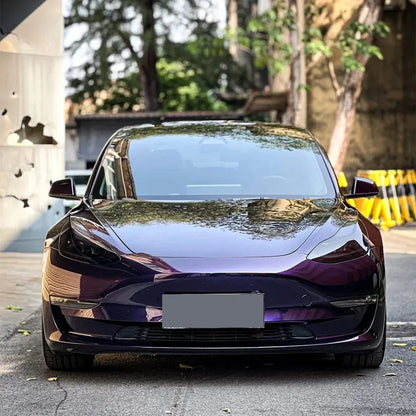 Metallic Midnight Purple Car Sticker Color Change Vinyl Film PET Bubble Free Wrapping Car Accessories Auto Self Adhesive Decals