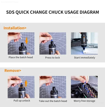 Worx 30 Bit Sets Power Tools WX242 Electrical Screwdriver Set Smart Cordless Drill Screwdrivers USB Rechargeable Set Home Repair