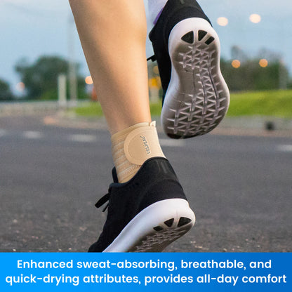 VELPEAU Ankle Compression Sleeve for Achilles Tendinitis and Plantar Fasciitis, Adjustable Ankle Support Universal for Both Feet