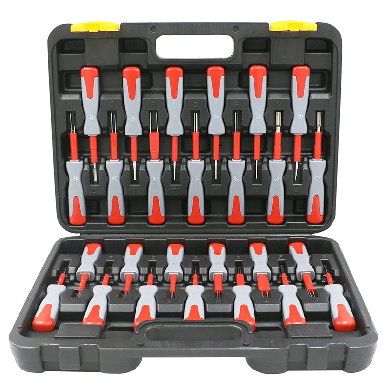 26pcs Car Electrical Wire Crimp Connector Pin Extractor Kit Key Pin Removal Tool Car Accessories Harness Connection Picking Tool