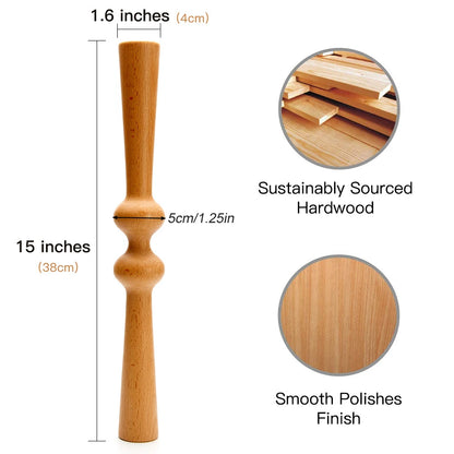 Wood Back Roller, Spine Stretcher & Aligner, Ma Roller, Back Cracker for Back Pain Relief & Muscle Recovery,Manual Back Massager