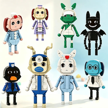 New Animal Hospital Building Blocks Cute 4/8pcs Horror Game Mini Dog Cat Nurse Assemble Figures For Fans Gifts