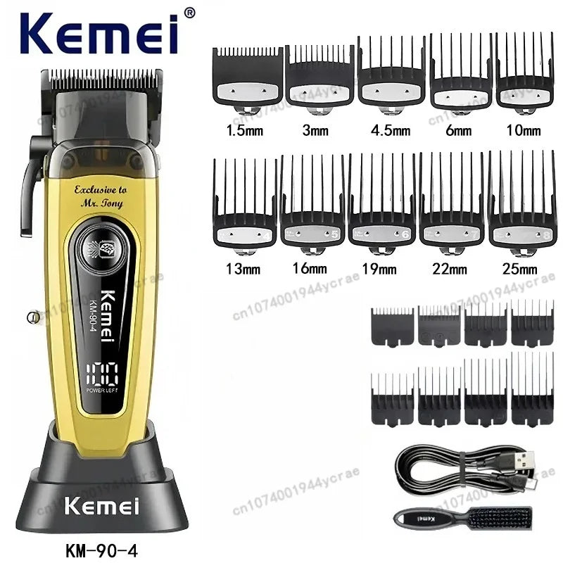 Professional Hair Clipper KM-90-5,KM-90-4 Electric Hair Trimmer Set For Men Rechargeable Cordless Haircut Machine for Barber