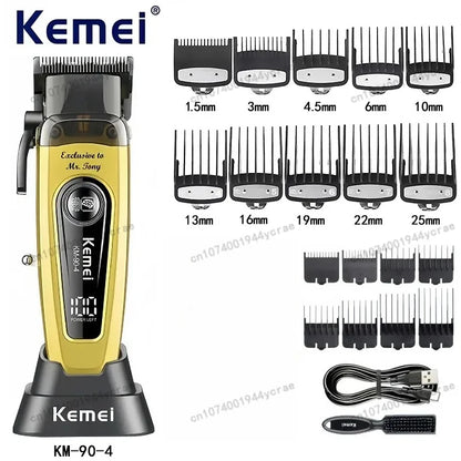 Professional Hair Clipper KM-90-5,KM-90-4 Electric Hair Trimmer Set For Men Rechargeable Cordless Haircut Machine for Barber