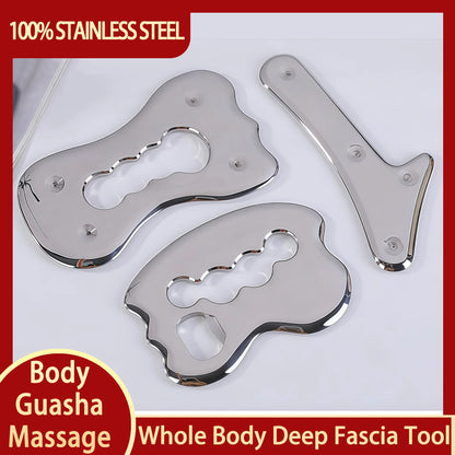 Stainless Steel Gua Sha Massage Tools Muscle Scraper Tool,Graston Tool Set for myofascial Release,Scar Tissue Massager for Back