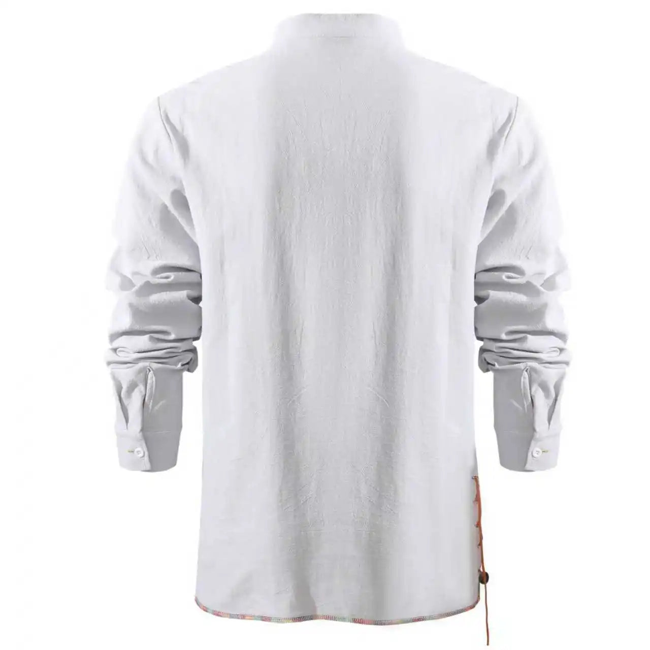 King Billion Men's Shirts Casual Men Cotton Linen Long Sleeve T-shirt Spring Autumn Vintage Shirt US Size Drawstring Neck