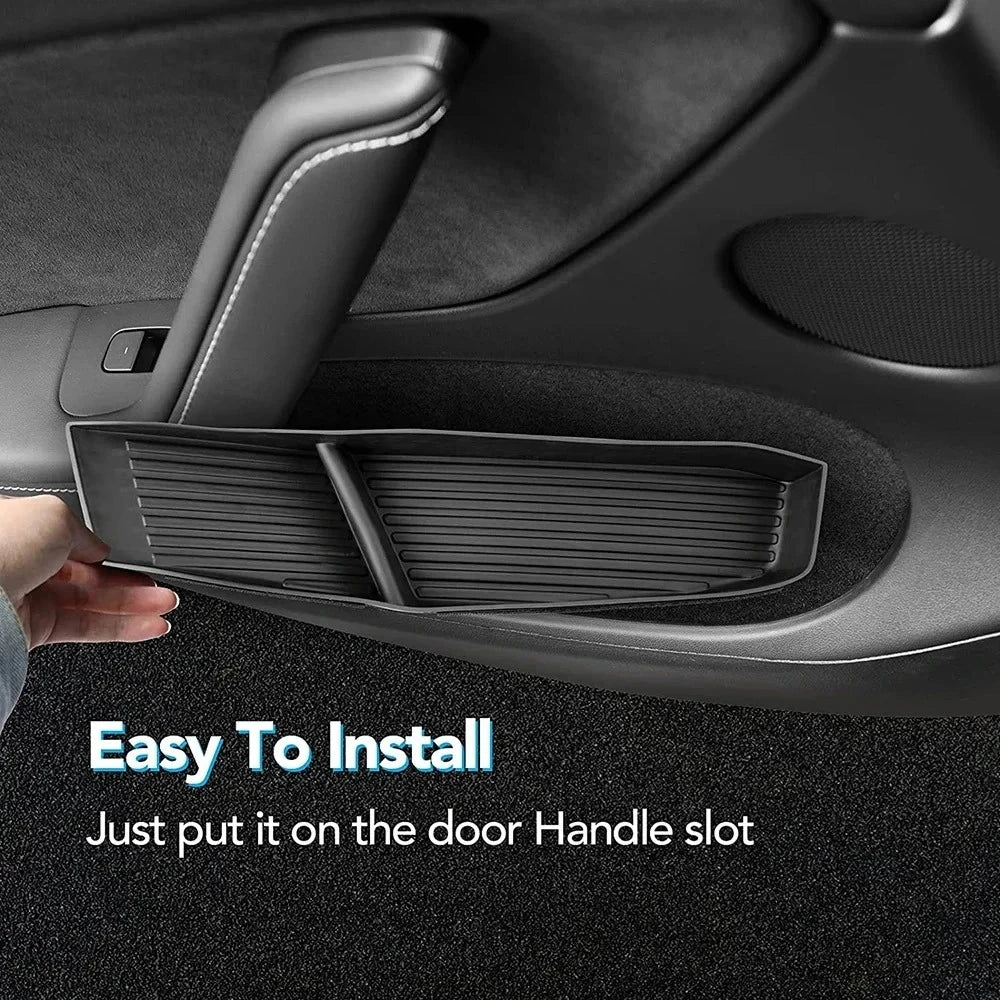 New Door Side Storage Box Front Rear Door Handle Armrest Tray Organizer for 2026 2025 Tesla Model Y Juniper Model 3 Model YL Y L