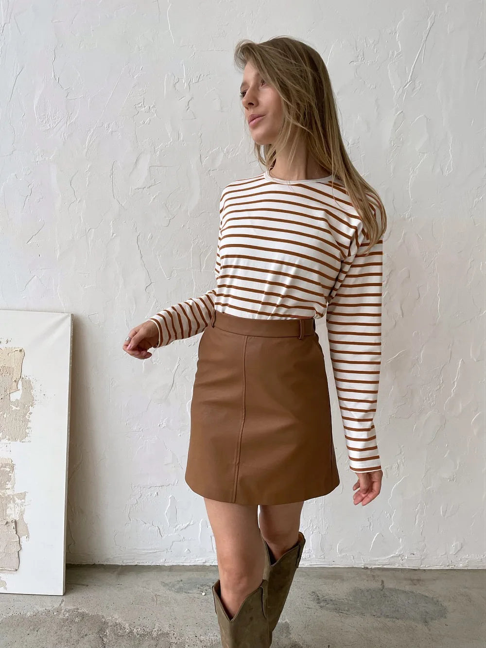 Bornladies 2025 Summer Long Sleeve Striped T-Shirts Women Basic Casual Tops Female Cozy Loose Cotton Tees Harajuku T Shirt New