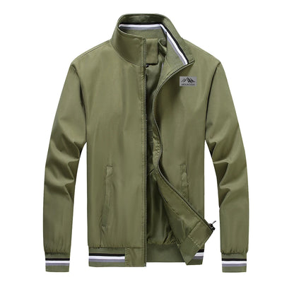 Spring and autumn men's stand-up collar casual jacket for outdoor activities men's windproof cycling, fishing, hiking stretchy c