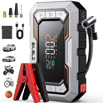 Car Jump Starter with Air Compressor Peak  Auto Battery Booster 150PSI Air Pump Portable Power Bank Tire Inflator Lighting