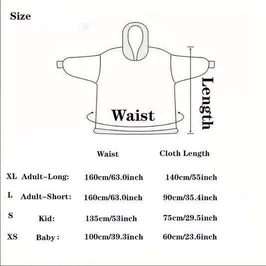 Halloween Family Matching Blanket Hoodies Women Cartoon Bear Dinosaur Sweatshirts Adult Oversized Warm Pullover Winter Clothes