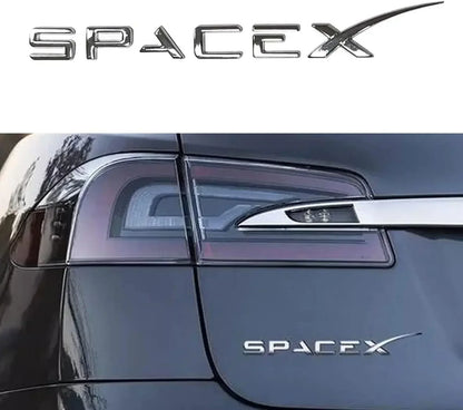 3D ABS Letters Sticker SPACEX For Tesla Rear Tailgate Trunk Emblem Badge Car Stickers Decal for Model 3/Y/X/S