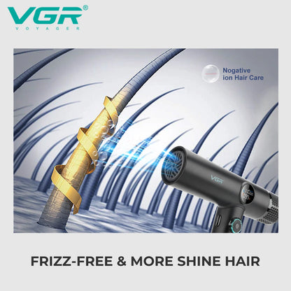 VGR Hair Dryer Professional Brushless Motor Negative Ion Hair Styling Blow Dryer Machine Powerful Adjustable Hair Dryer V-401
