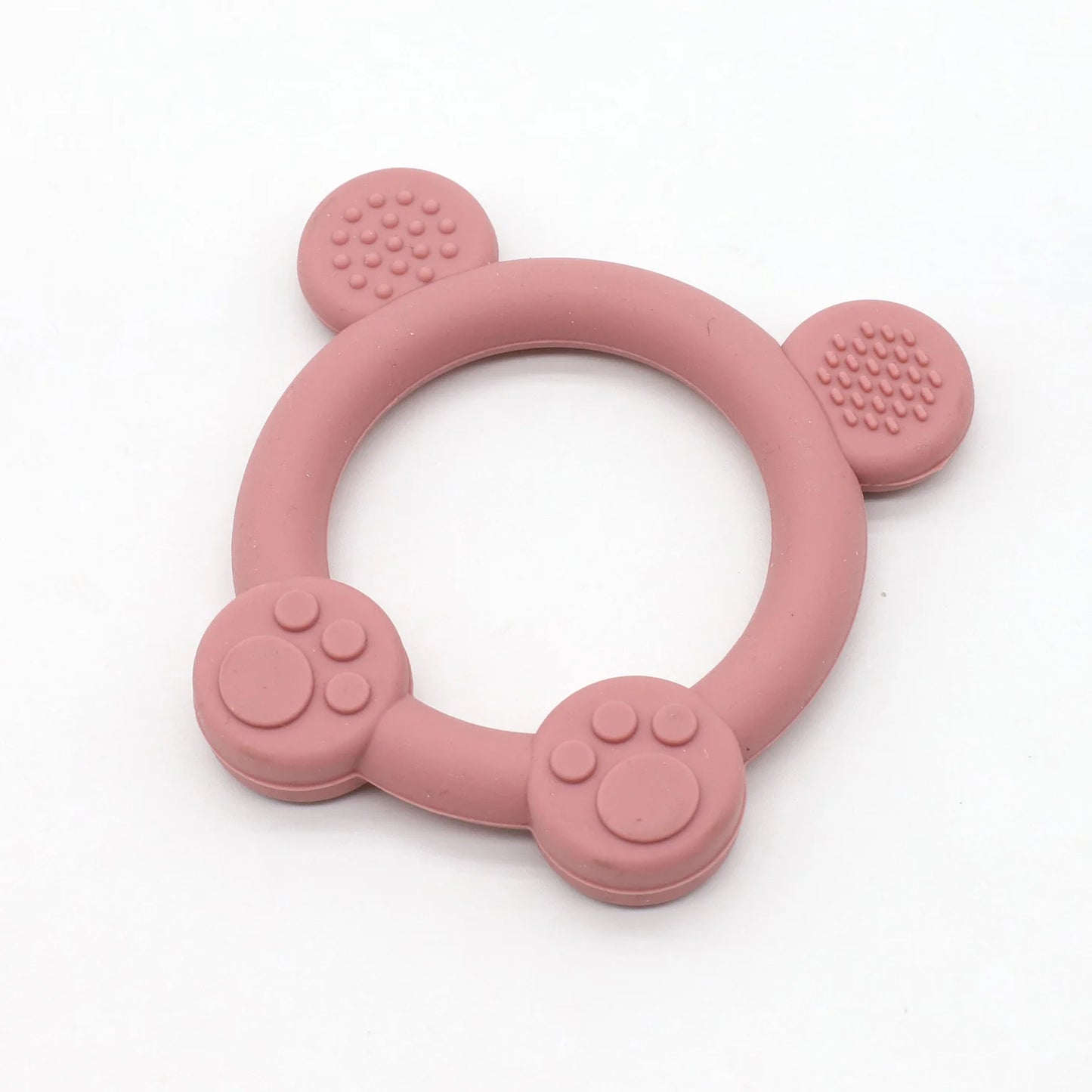 Silicone Bear Teething Ring Is Easy to Grip and Can Help Soothe Teething Teeth