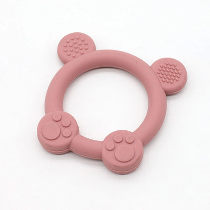 Silicone Bear Teething Ring Is Easy to Grip and Can Help Soothe Teething Teeth