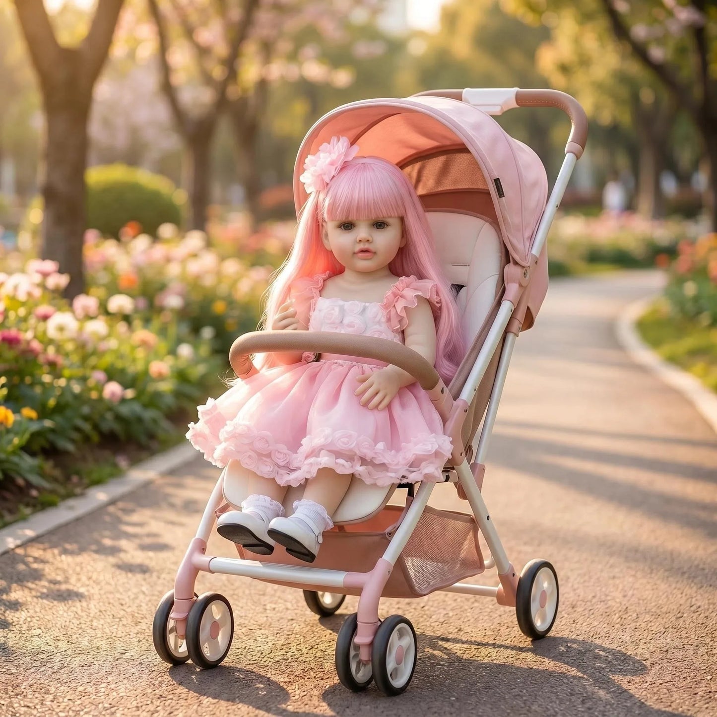 Lifelike Betty Reborn Baby Doll 55CM NPK Full Body Waterproof Pink Hair Princess Toddler Realistic Touch
