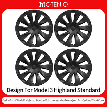 4PCS for Tesla 2026 Model 3 Standard 18 Hub Caps, Full Rim Covers Replacement Wheel Cover Accessories for Standard Edition