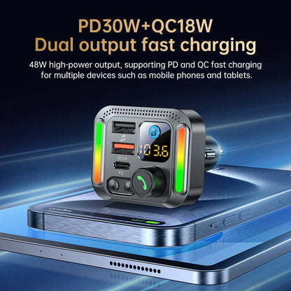 Car Bluetooth receiver 2026 latest model fast charging charger car mp3 player converter