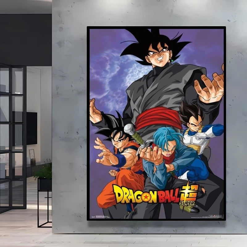 Dragon Ball Poster Super Saiyan Wall Art Goku Themed Painting Vivid Battle Design Durable Canvas Perfect for Anime Room Decor