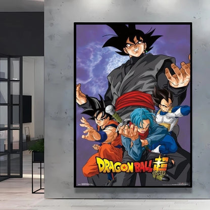 Dragon Ball Poster Super Saiyan Wall Art Goku Themed Painting Vivid Battle Design Durable Canvas Perfect for Anime Room Decor