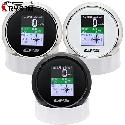 85mm Digital TFT Screen GPS Speedometer Odometer Voltage Car Gauge With GPS Antenna Waterproof Meter for 12V24V Boat Car Yacht